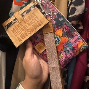 Consuela Floral Wristlet with Inspirational Quote